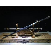 麒麟羽毛纹烧刃唐剑(全长107厘米)