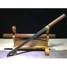 花梨木花纹钢居合叨(全长76厘米)