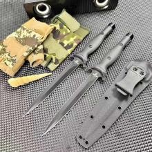 镇爆者双刃 G10手柄 K鞘 (A2模具钢材 氧化发黑处理) 全长33 镇爆者