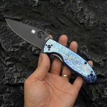 雷电纹折 钛合金柄 (CPM S35V钢) C122 全长19.7cm