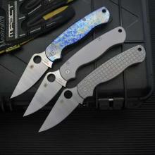 C81折 TC4钛柄 轴承系统 蓝色雷电纹 (CPM-S30V钢) 全长21cm