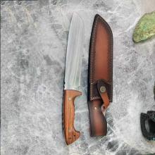 重型刀 战术直 木柄 (5Cr15) 38cm 附皮套