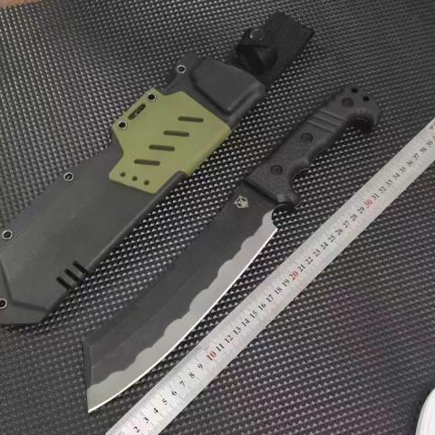 熊头联名柴刀 双色尼龙玻纤柄 附K鞘 （8Cr18MOV） 全长38