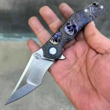 杀弑手工雕刻版 钛合金柄 陶瓷轴承 (M390钢本色) 21厘米