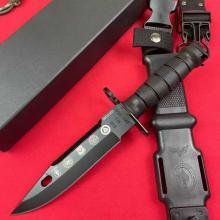 M9限量版战术直 1095高碳钢(纳米黑钛) 绝缘强化塑胶柄 全长31.5厘米 附尼龙玻纤鞘