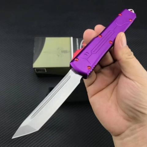 紫色赏金猎人 直跳 多款刃形（D2钢材，T6航空铝手柄，附尼龙鞘） 全长22.2cm