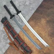 顶级大武士 ONE-OFF展会唯一版 武士刀 (Z-Wear粉末钢,G10手柄,附K+包层牛皮鞘) 全长96cm