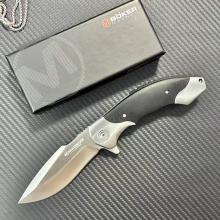 大熊 重型折叠刀 (D2钢材,全钢抛光+G10手柄,一键快开) 全长22.5cm