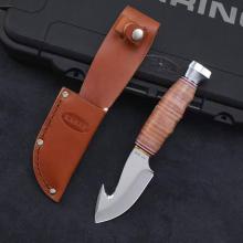 1234 小巧精致直刀 皮革压制手柄 (1.4116不锈钢硬度56-58HRC) 全长18.4cm