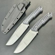L7-战争狂人 重型直刀 G10手柄 CNC精雕纹路 (DC53) 全长27