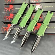 大龙三代 绿柄 航空铝合金柄 背夹带陶瓷滚珠 直出跳刀 (发黑拉丝) 全长23 大龙III代拦截者