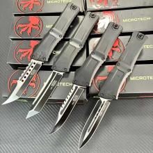 大龙三代 黑柄 航空铝合金柄 背夹带陶瓷滚珠 直出跳刀 (发黑拉丝) 全长23 大龙III代拦截者