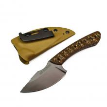 RMJ 小直刀 双色G10柄 沙色 镀钛工艺 CNC精密加工 附沙色K鞘 (USA-10钢 深冷热处理) 全长19 Rmjtactical