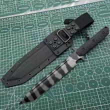挺进者加长版 直刀 G10防滑柄 喷砂镀钛虎纹 K鞘 (DC53钢 真空热处理) 全长38 Prolonger-Plus