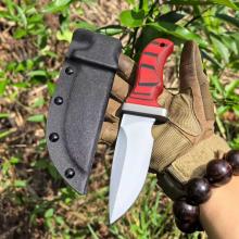 巫毒蛙 订制款战术直刀 红黑色G10柄 三层K鞘 (O1钢 镀硬铬) 全长23 Voodoo-Frog