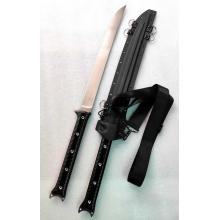 沼泽鼠 限量PVD镀钛涂层二次开刃黑绿色G10柄 一体柄直刀 附K鞘 (A8钢 砂光/PVD镀钛涂层) 全长70 RAT-SWAMP