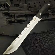 Mike米克No.3 限量特惠 DC53高硬度钢 手工开刃G10柄 一体龙骨战术直刀 附皮套K鞘 (进口DC53复合钢 砂光拉丝/CNC精雕) 全长45