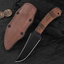 温克勒粉碎者 复刻美军海豹二队专用刀 印第安枫木柄 战术直刀 附静音刀鞘 (80crv2钢 黑色涂层) 全长23 WKBK007