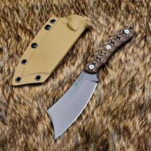 小柴刀 双色G10柄 沙色K鞘 镀钛 (USA-10钢 镀钛) 全长20