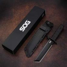 BAR15T AR15突击刺 黑色工程塑料柄 MOLLE折叠鞘 黑色尼龙皮革带 (AUS-8钢 黑色PVD涂层) 全长31