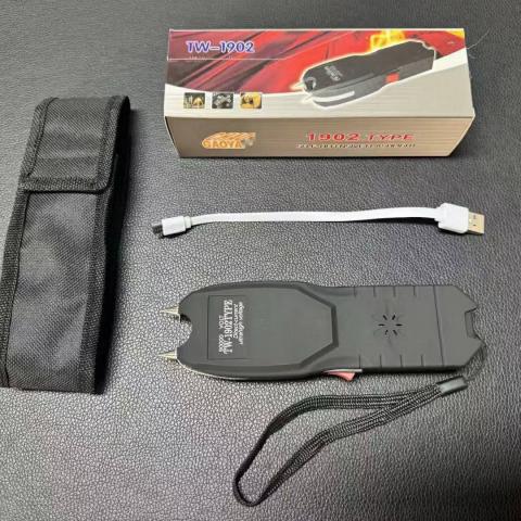 天网TW-1902型电击器电子防暴器ABS不锈钢复合材质内置报警器附防滑握套